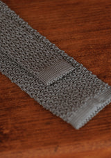 Silk Knitted Tie - Blue Grey