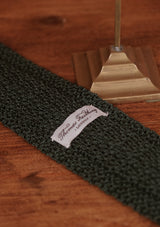 Silk Knitted Tie - Bottle Green