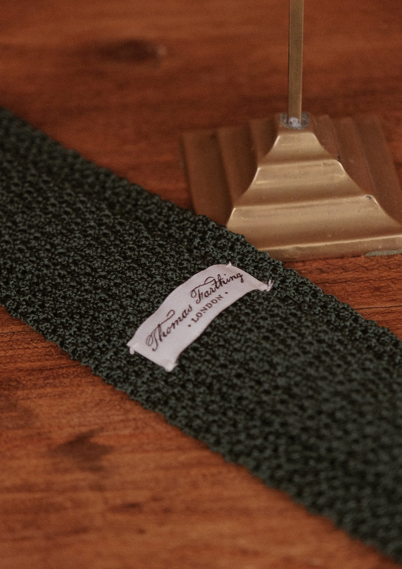 Silk Knitted Tie - Bottle Green