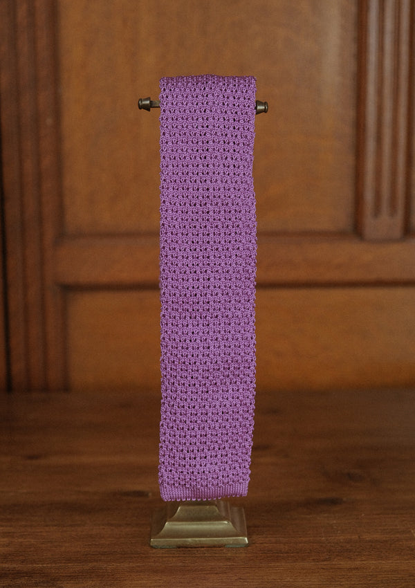 Silk Knitted Tie - Lavender