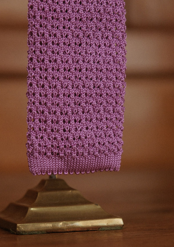 Silk Knitted Tie - Lavender