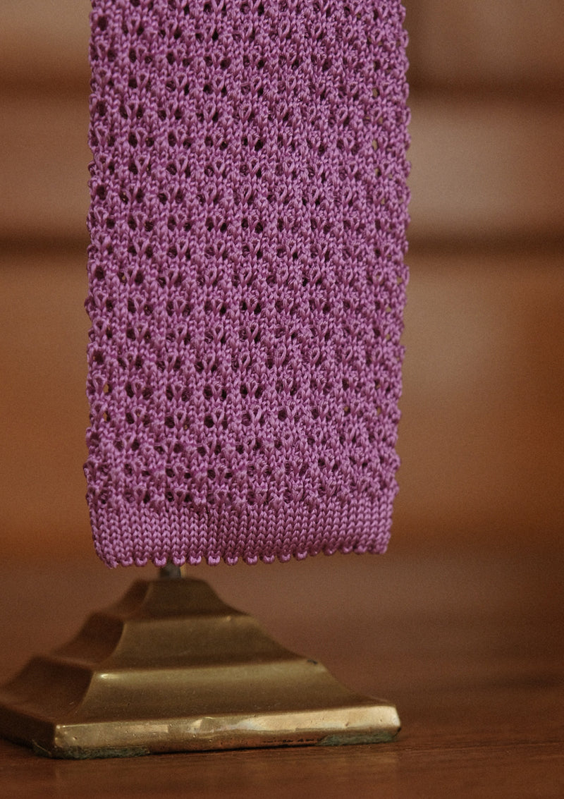 Silk Knitted Tie - Lavender