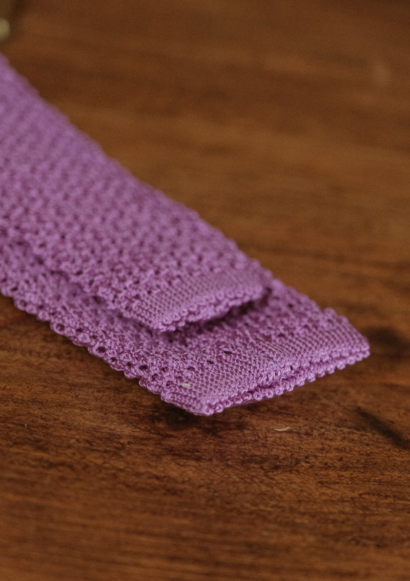 Silk Knitted Tie - Lavender