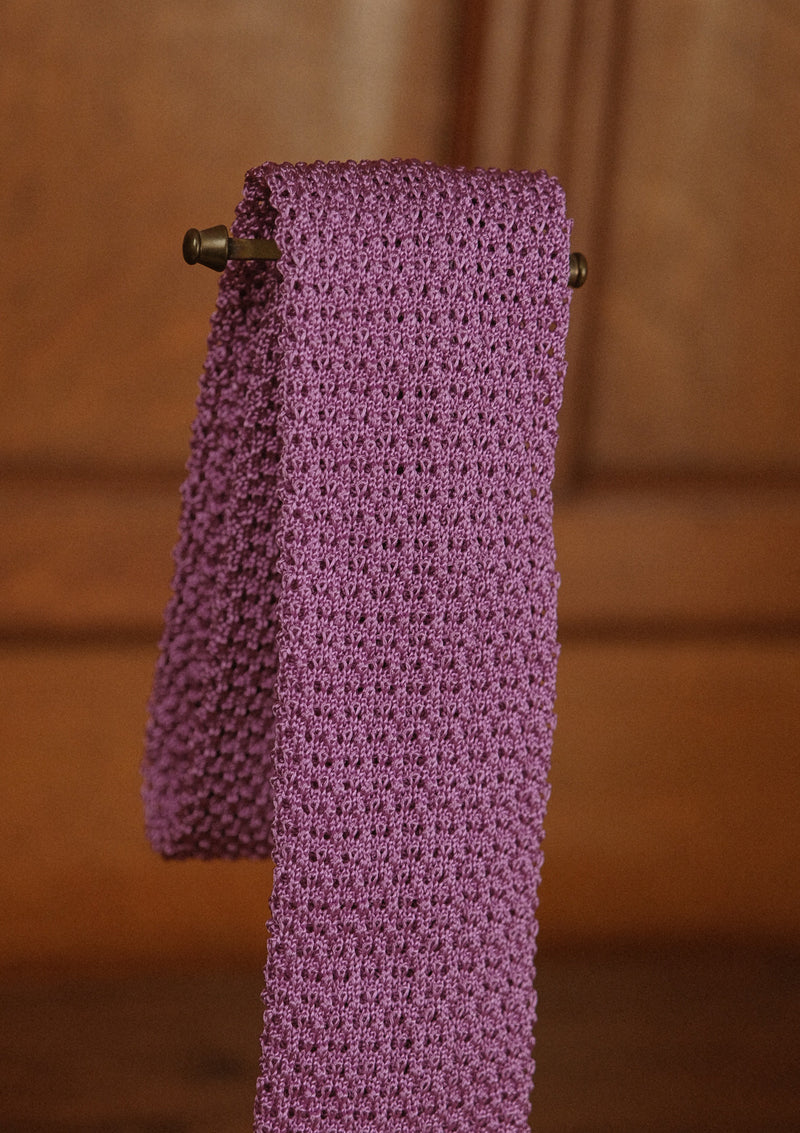 Silk Knitted Tie - Lavender