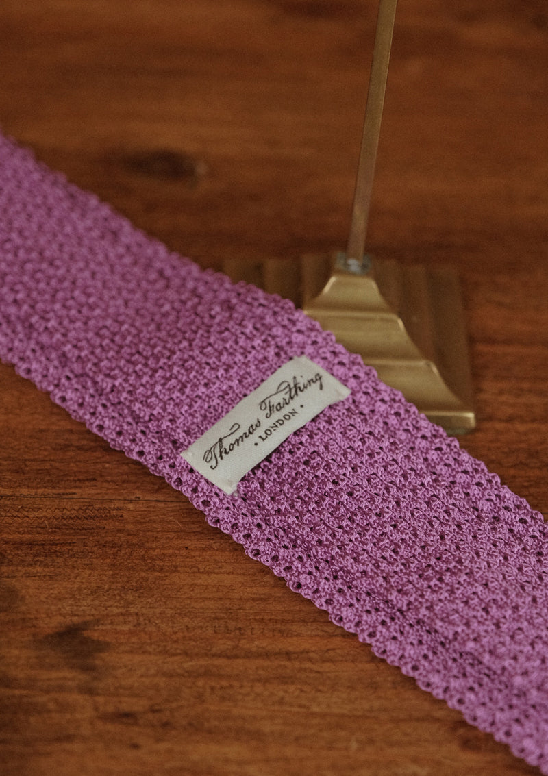 Silk Knitted Tie - Lavender