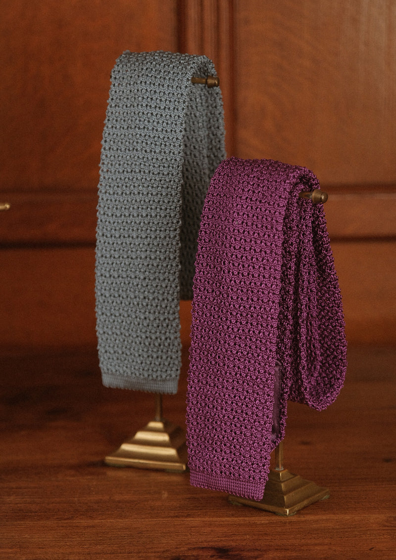 Silk Knitted Tie - Violet