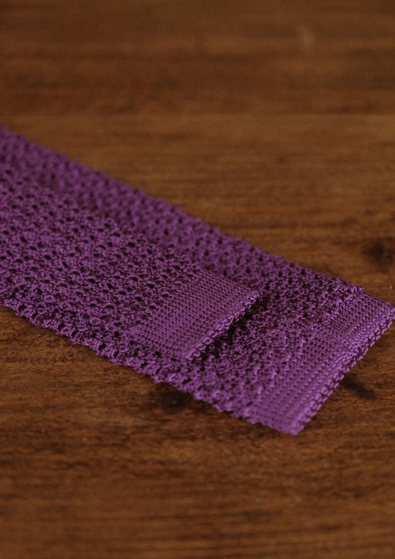 Silk Knitted Tie - Violet