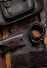 Saddle Leather Glasses Case - Dark Brown