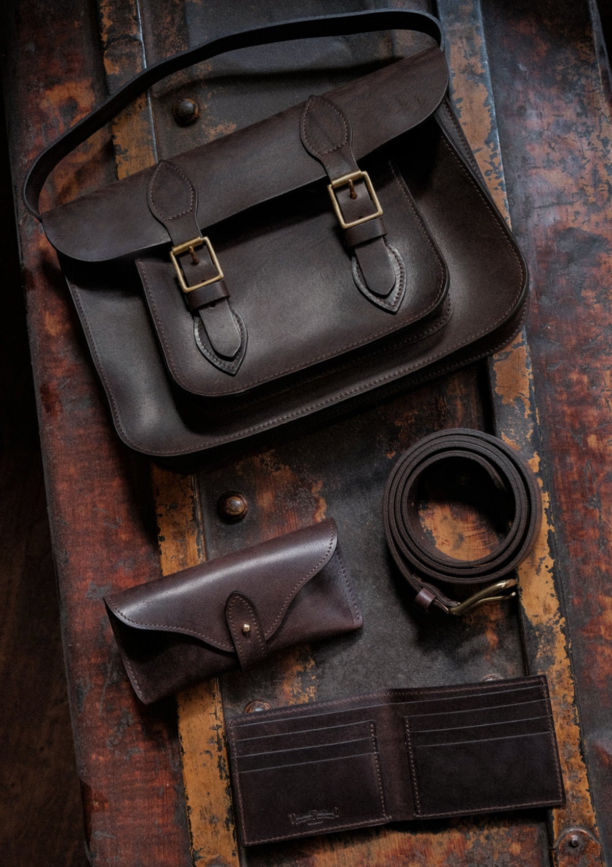 Saddle Leather Thin Belt - Dark Brown