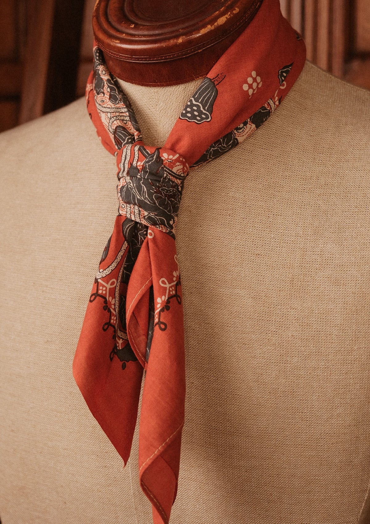 ‘Dead Lotus’ 100% Cotton Selvedge Bandana - #1