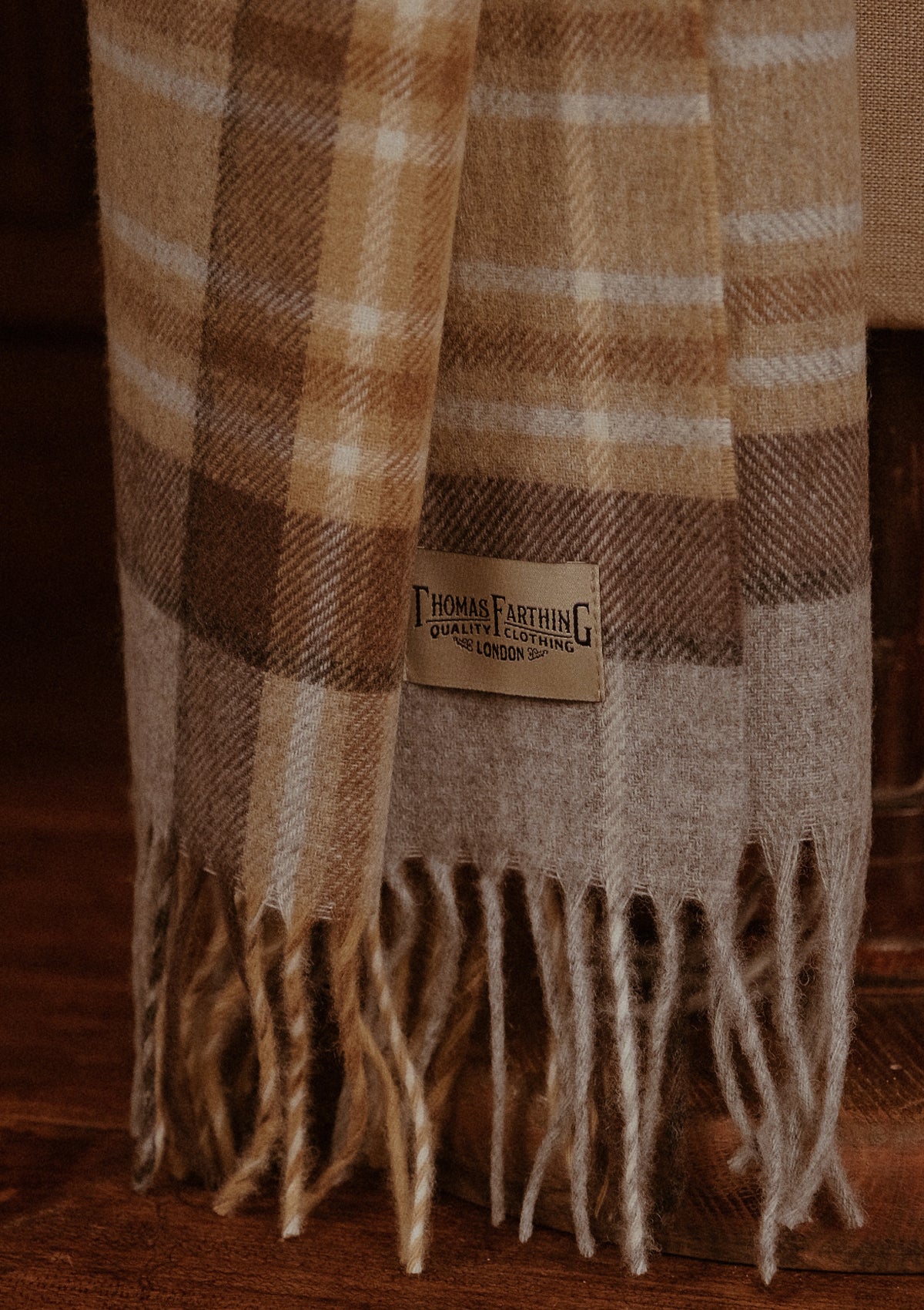 Wide Width Merino Wool Scarf - MacKeller Tartan – Thomas Farthing