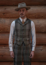 Corbett Harris Tweed Waistcoat - Moss Patchwork