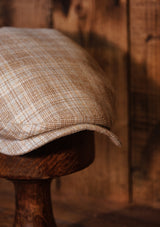 Geary Flat Cap - Sand Windowpane Check