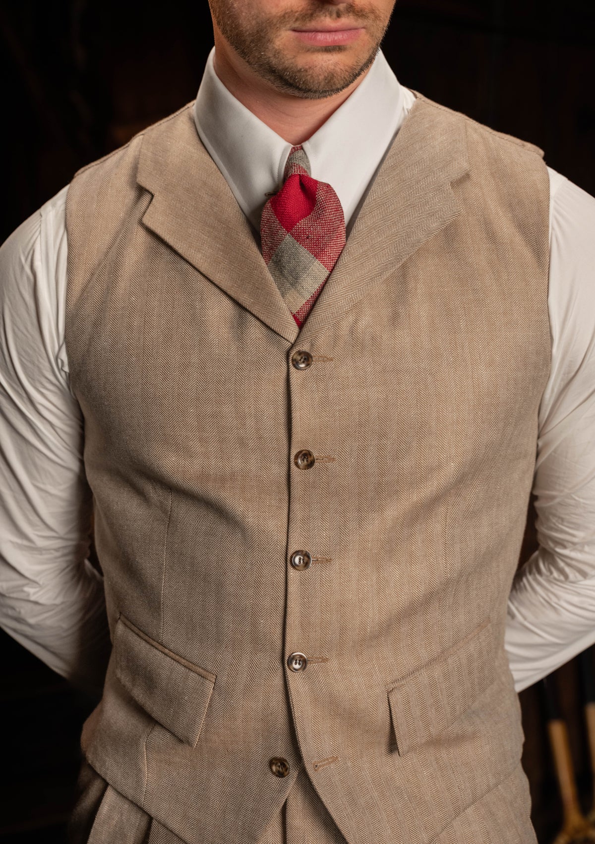 Brockman Waistcoat - Oatfield Herringbone
