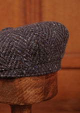 Fulton Baker Boy - (Mid-Width) Navy Herringbone Donegal Tweed