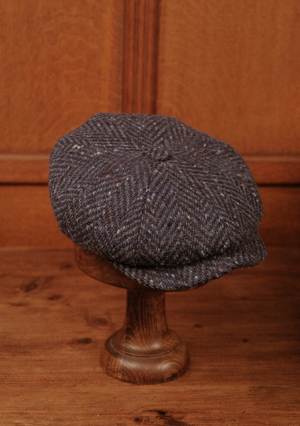 Fulton Baker Boy - (Mid-Width) Navy Herringbone Donegal Tweed