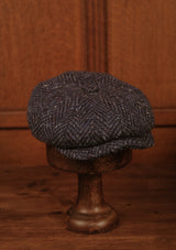 Fulton Baker Boy - (Mid-Width) Navy Herringbone Donegal Tweed