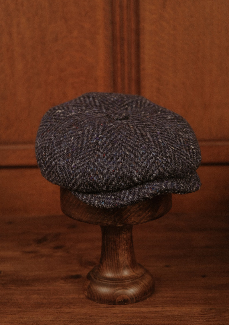 Fulton Baker Boy - (Mid-Width) Navy Herringbone Donegal Tweed