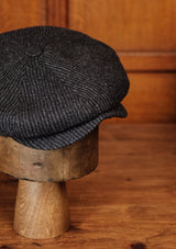 Stanton Baker Boy - (Wide-Width) Navy Pin Stripe Tweed