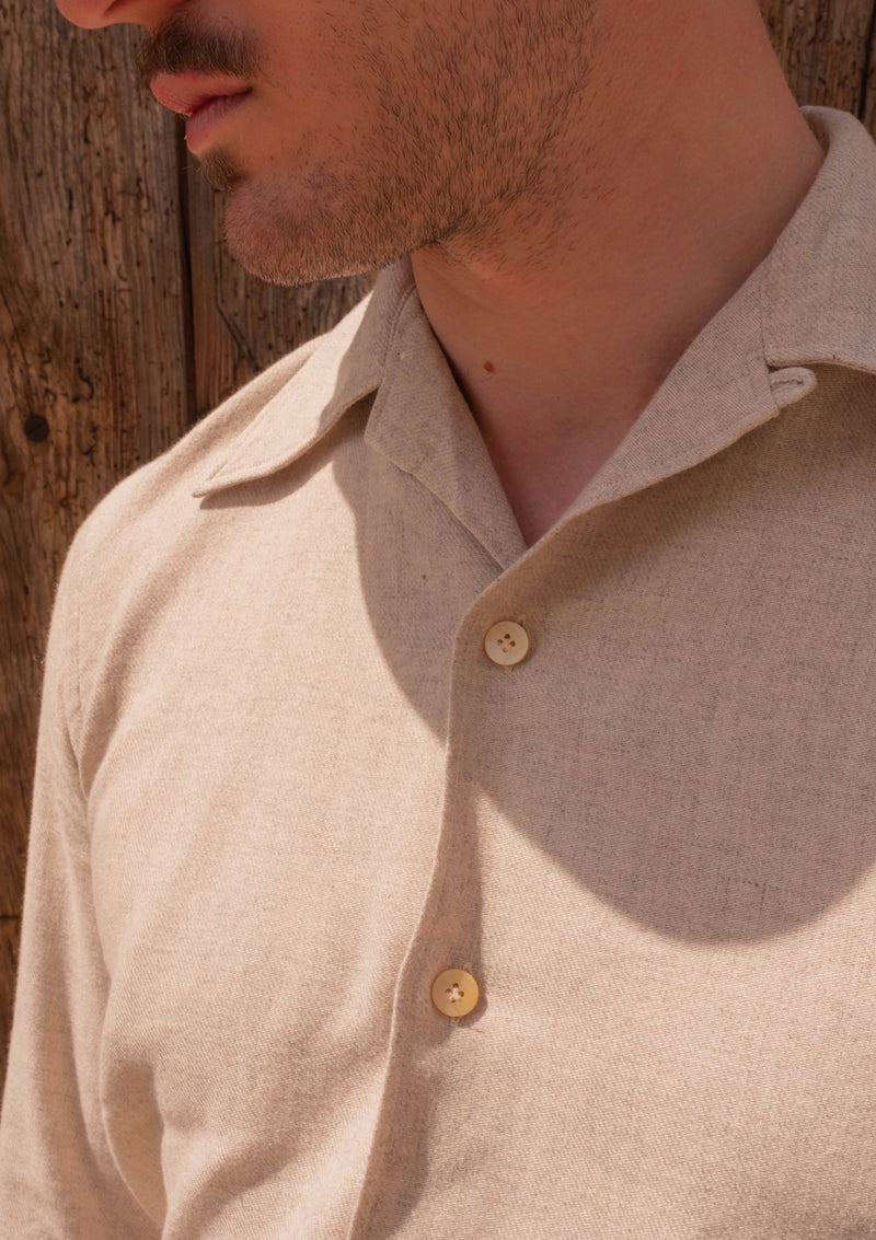 Connell Brushed Cotton Board Shirt - Oat