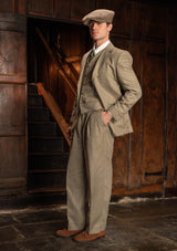Coleman Waistcoat - Sage Herringbone