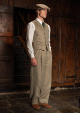Coleman Clark Trouser - Sage Herringbone