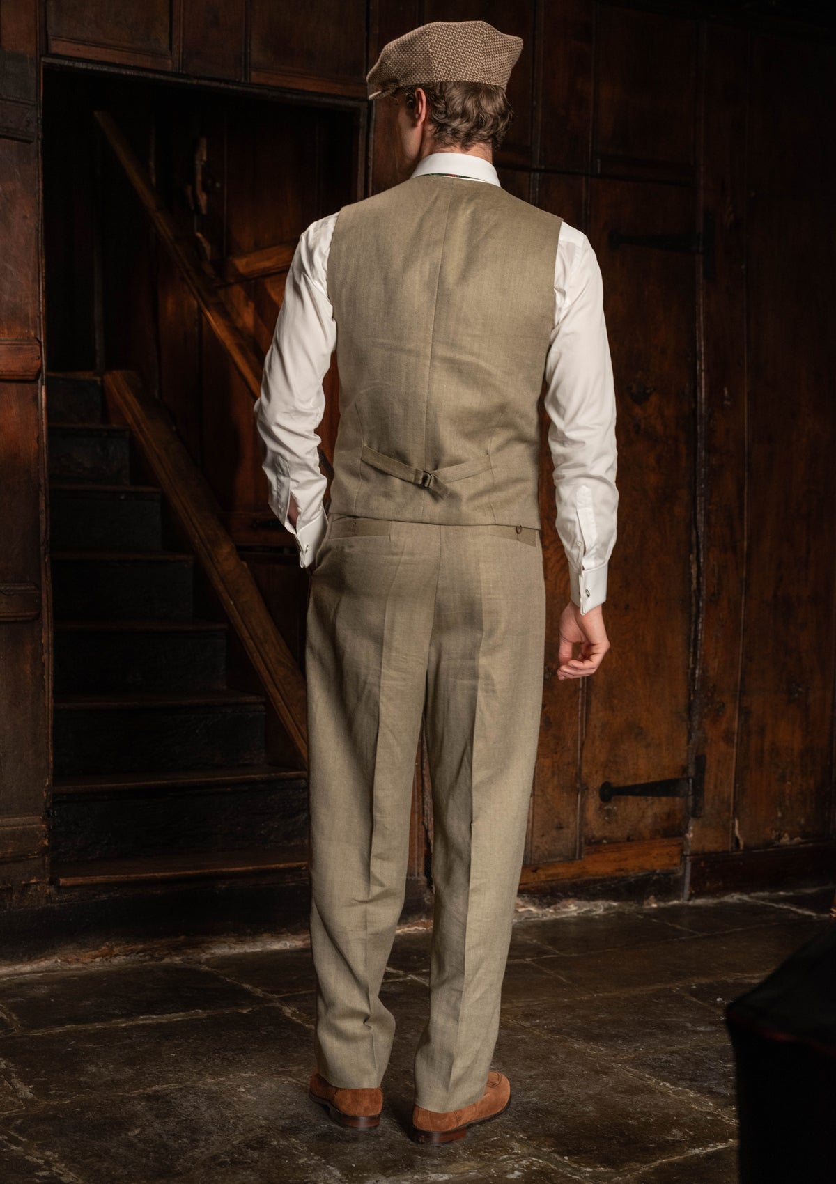 Coleman Clark Trouser - Sage Herringbone