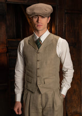 Coleman Waistcoat - Sage Herringbone
