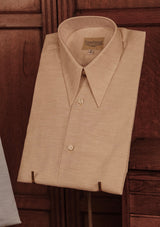 Costello Spearpoint Brushed Cotton Shirt - Pale Peach