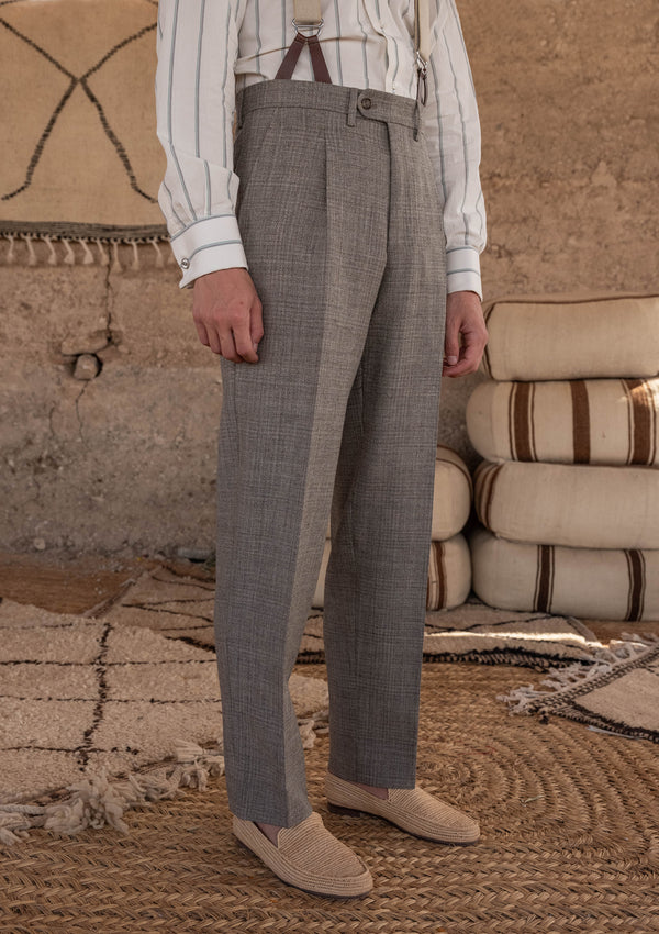 Brockman Classic Trouser - Sand Prince of Wales