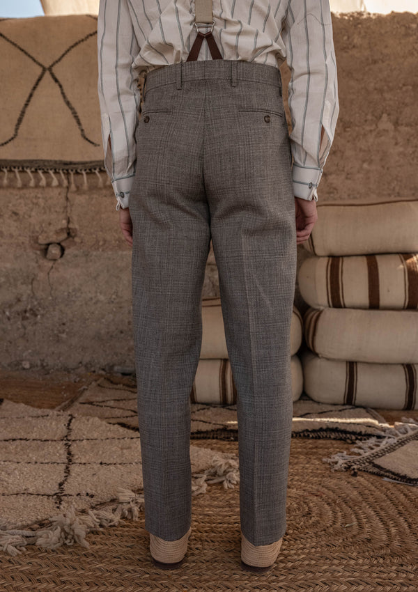Brockman Classic Trouser - Sand Prince of Wales