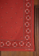 Red 100% Cotton Selvedge Bandana - #4
