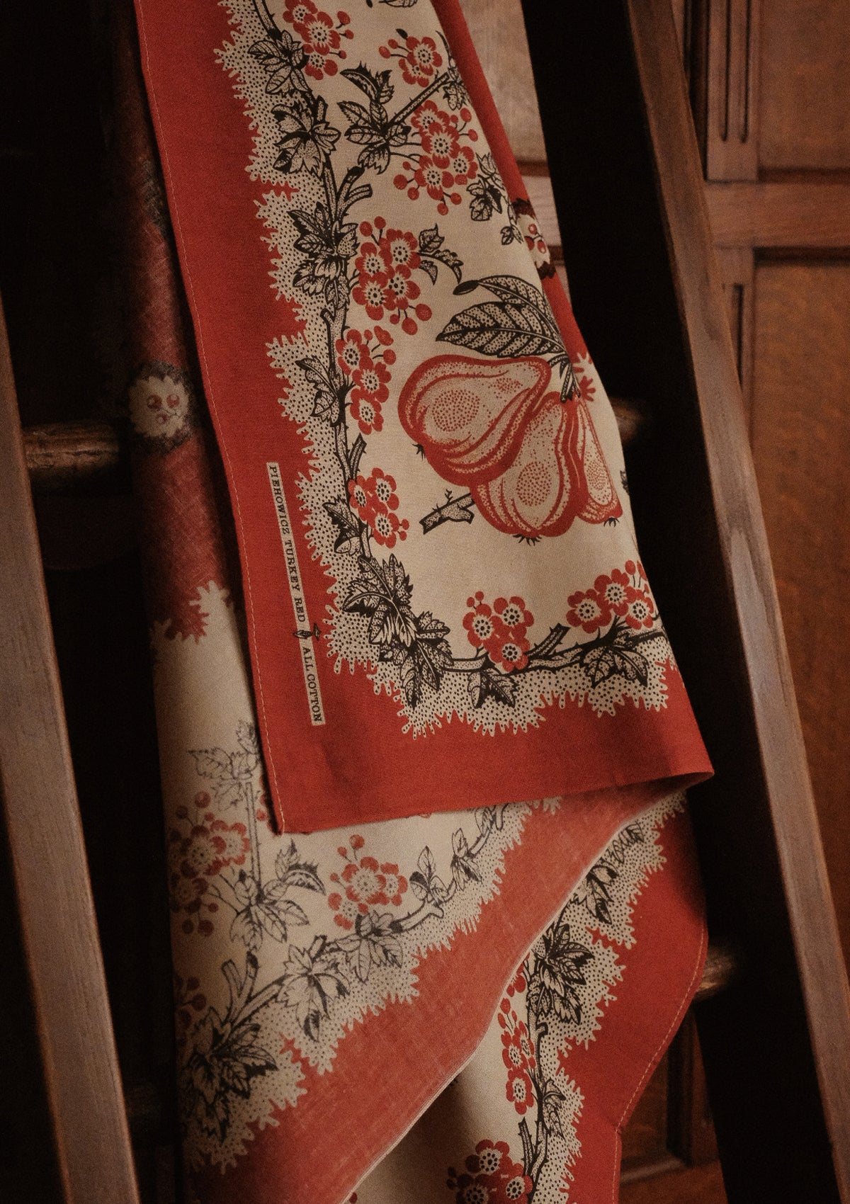 'Poire' Barn Red 100% Cotton Selvedge Bandana - #7