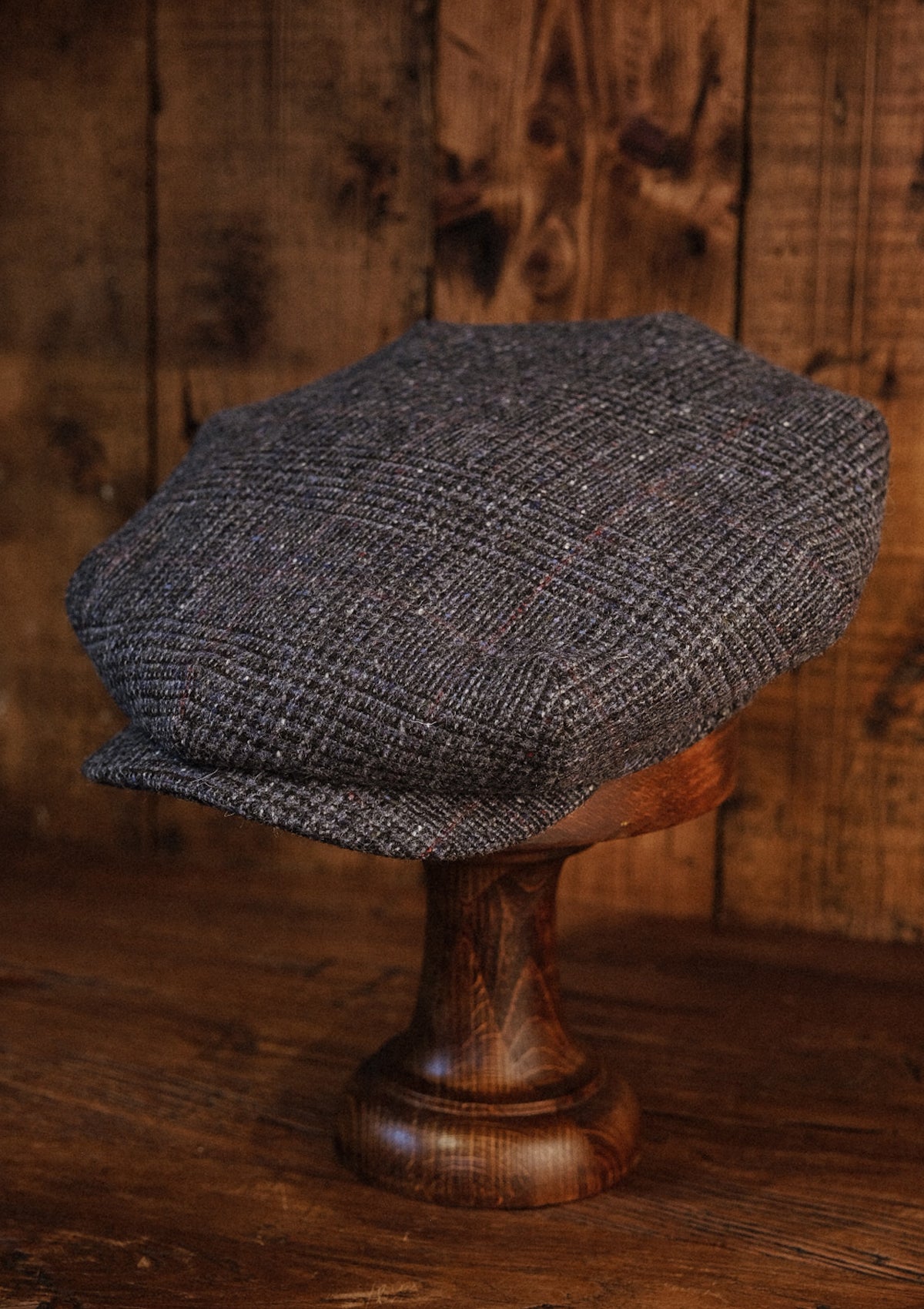 Regency 50 Pence Flat Cap - Blue Prince Of Wales Check – Thomas ...