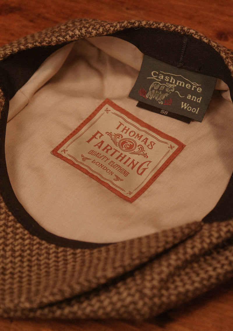Regency 50 Pence Flat Cap - Acorn Mosaic Check Cashmere & Wool Blend