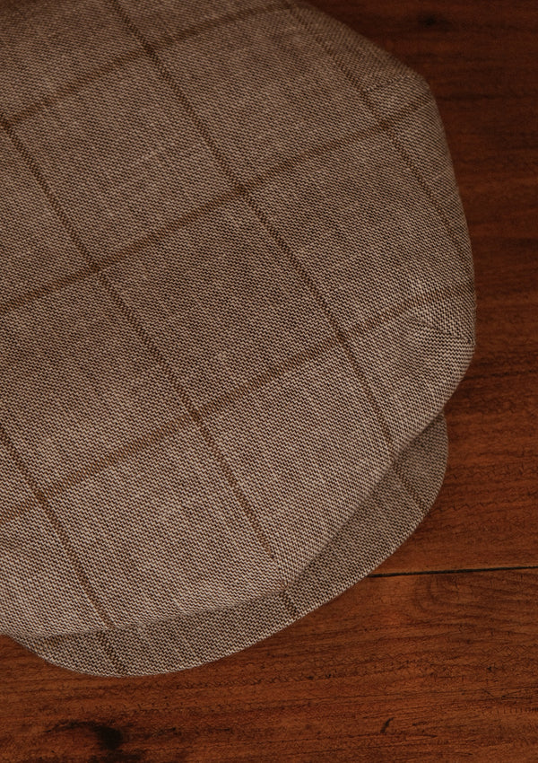 Regency 50 Pence Flat Cap - Light Grey Linen