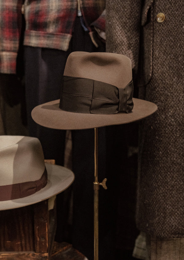 Reuben High Crown Fedora - Light Brown