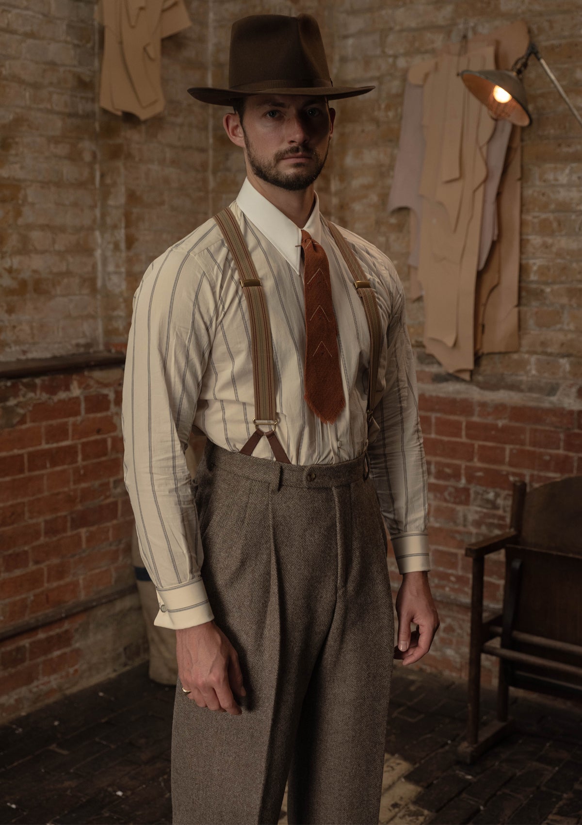 Rivera Clark Trouser - Oatstone Herringbone