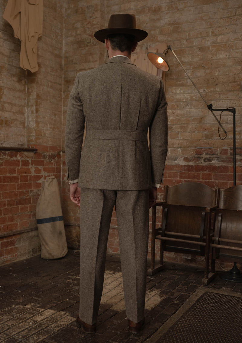 Rivera Pleated Pocket Jacket - Oatstone Herringbone