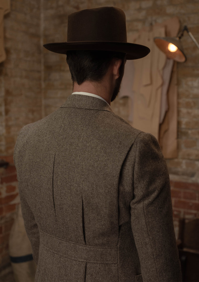 Rivera Pleated Pocket Jacket - Oatstone Herringbone