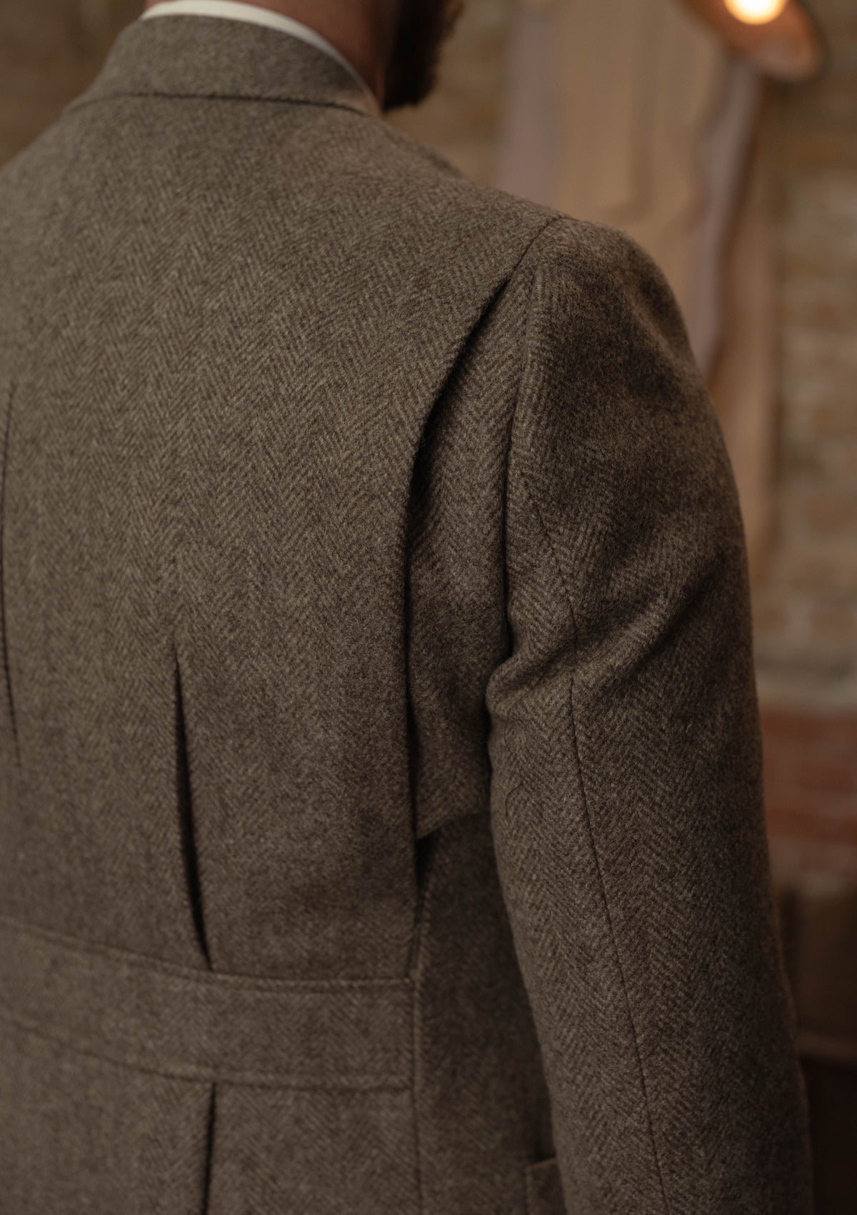 Rivera Pleated Pocket Jacket - Oatstone Herringbone