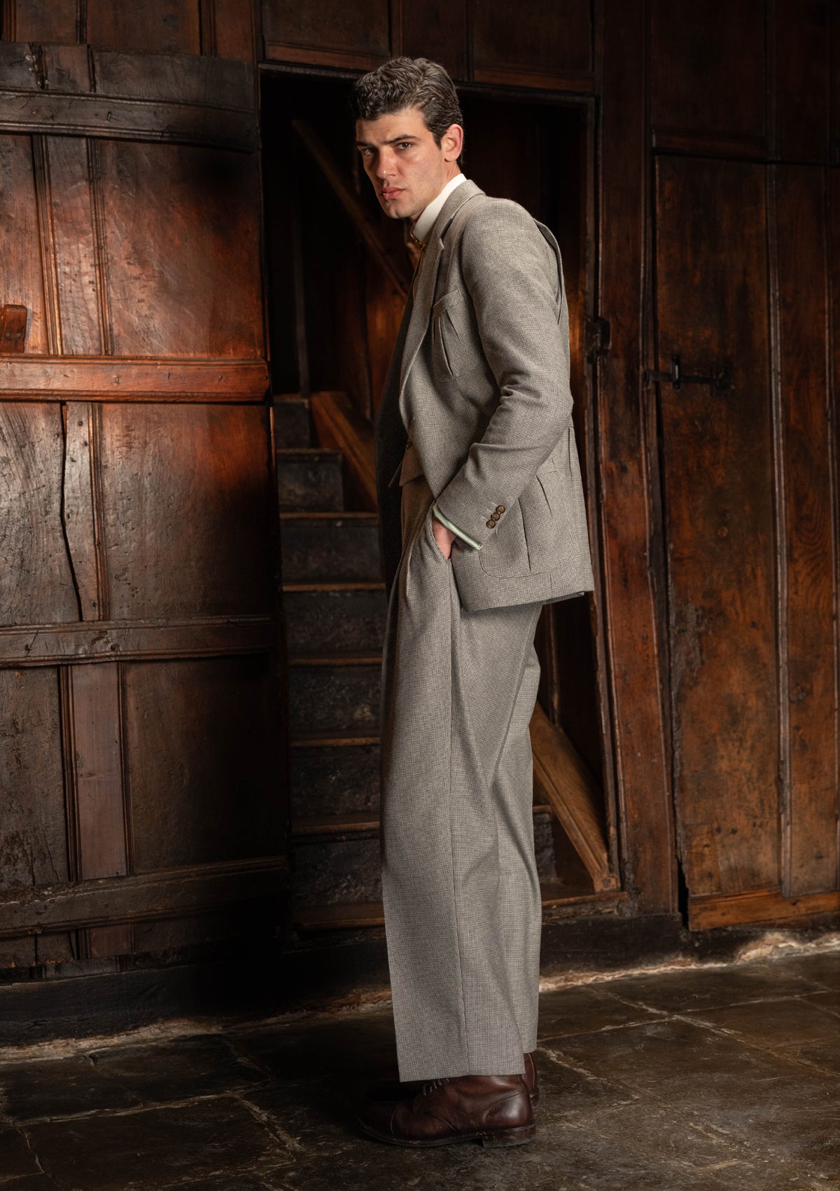 Rivera Clark Trouser (Without Belt Loops) - Dove Stone Grey