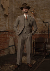 Rivera Pleated Pocket Jacket - Oatstone Herringbone