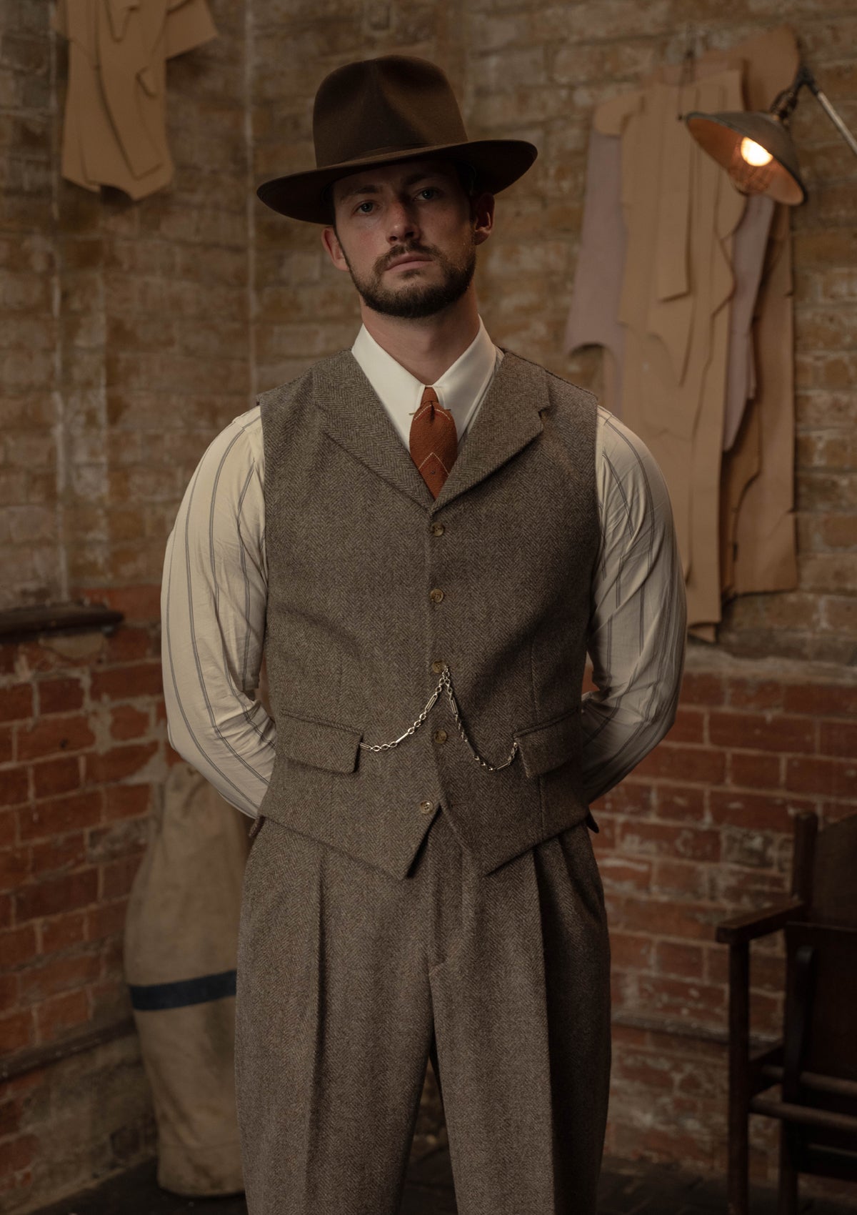 Rivera Waistcoat - Oatstone Herringbone