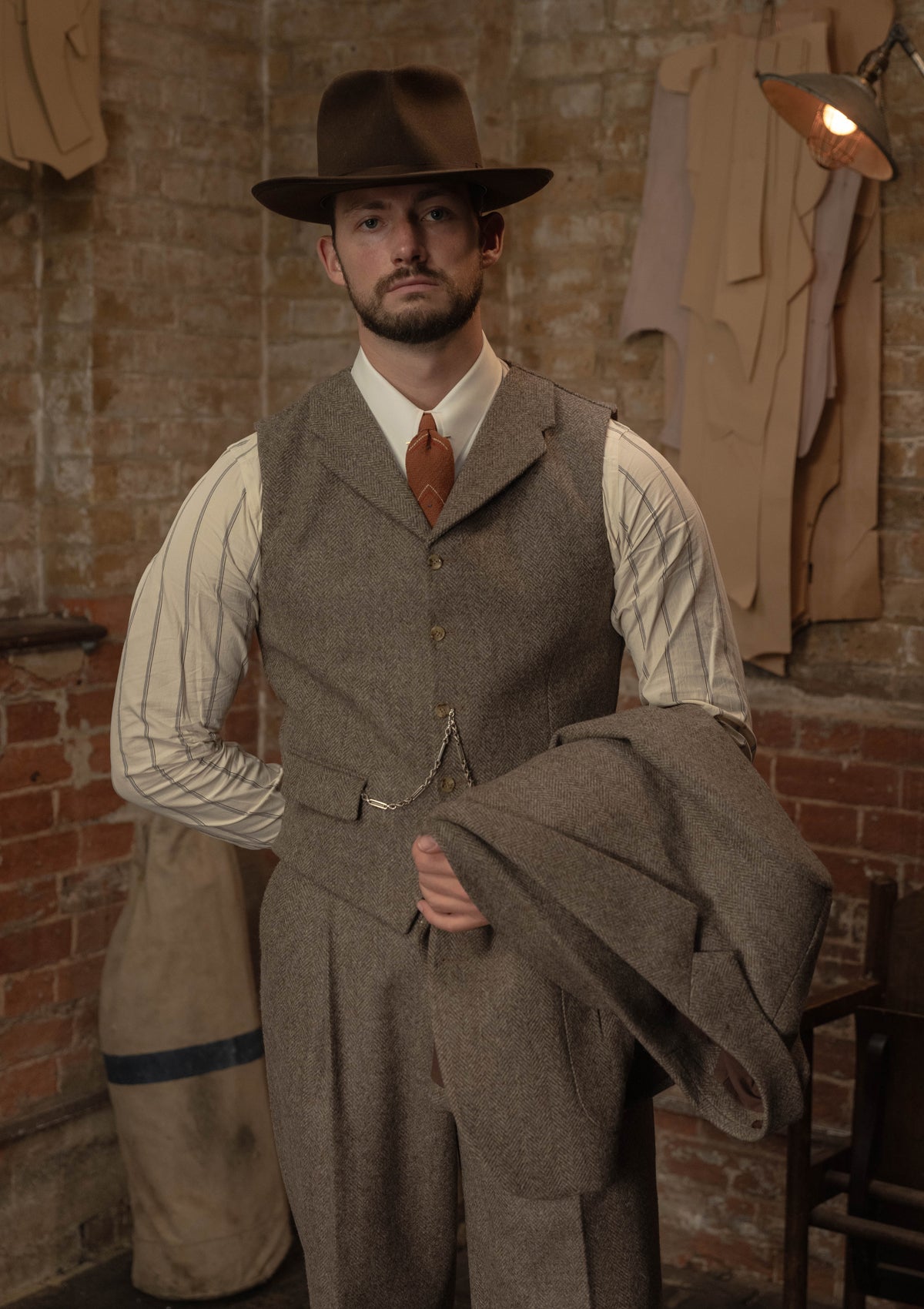 Rivera Waistcoat - Oatstone Herringbone