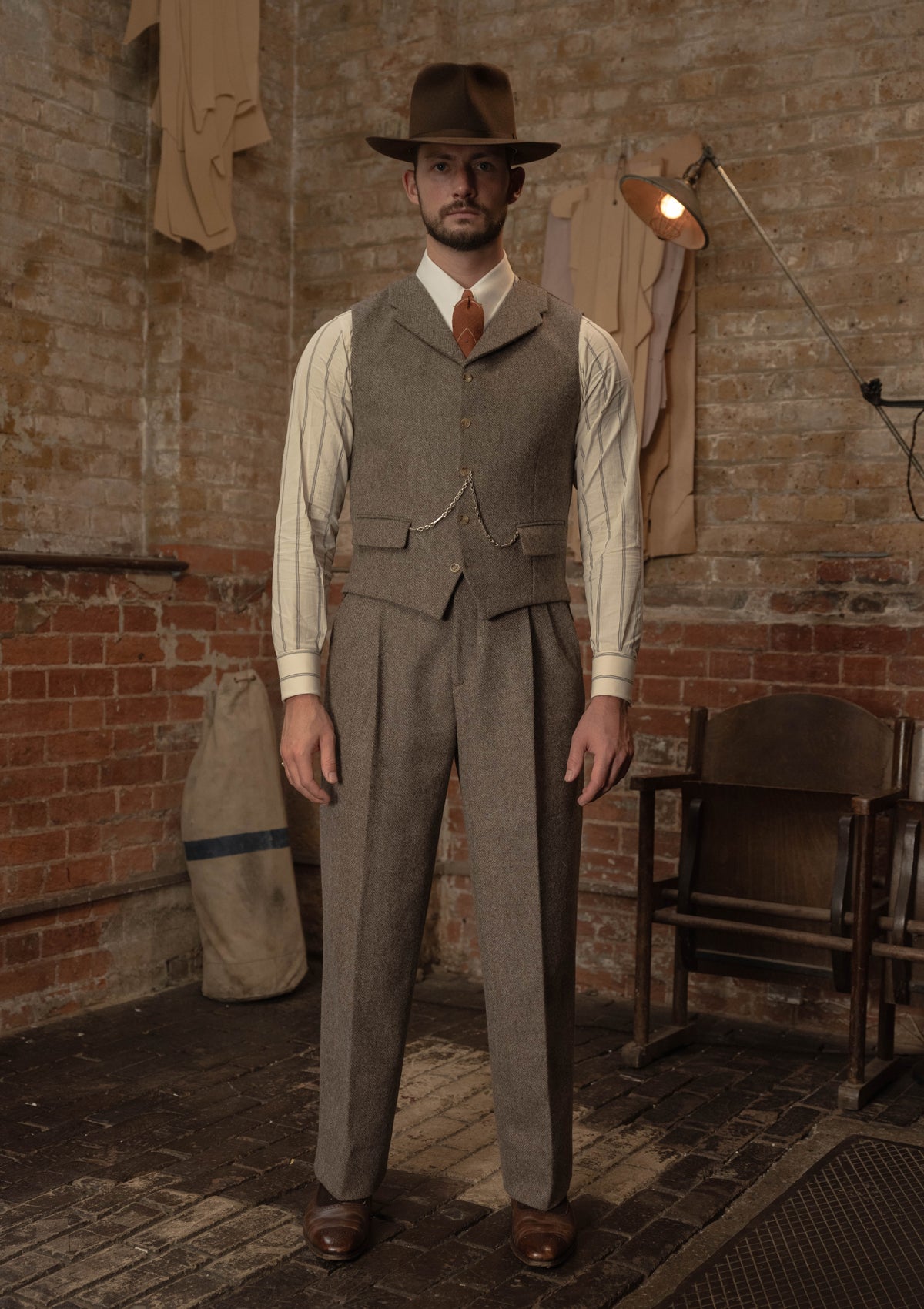 Rivera Waistcoat - Oatstone Herringbone