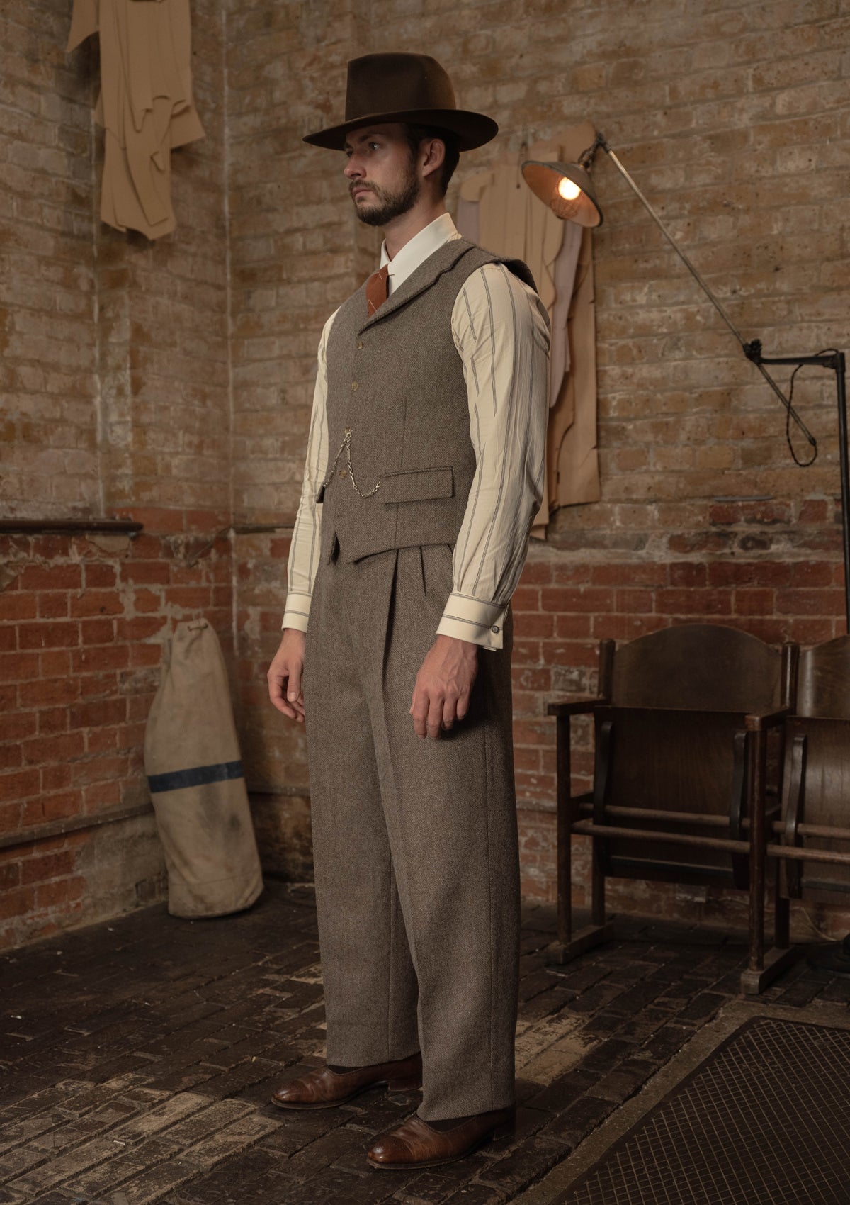 Rivera Waistcoat - Oatstone Herringbone