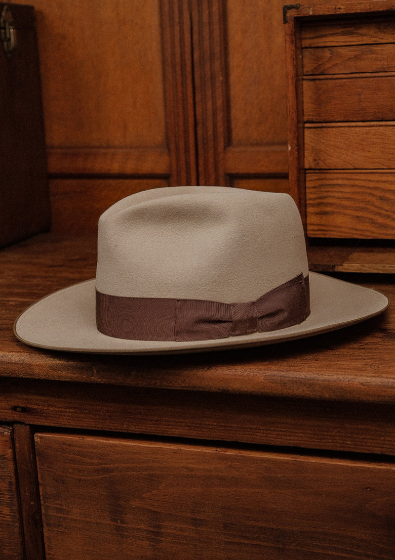 Roxbury Fedora - Chalk w/ Chocolate Ribbon