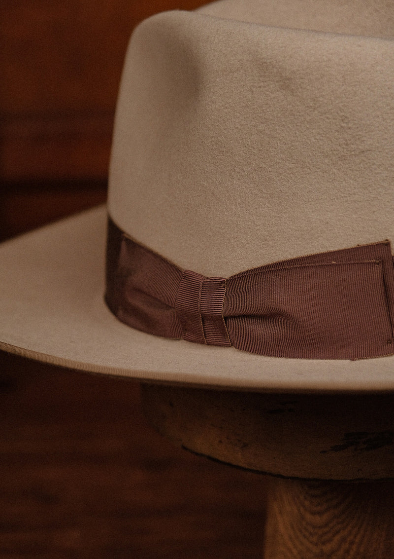 Roxbury Fedora - Chalk w/ Chocolate Ribbon