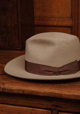 Roxbury Fedora - Chalk w/ Chocolate Ribbon